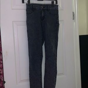 Vintage wash dark blue denim